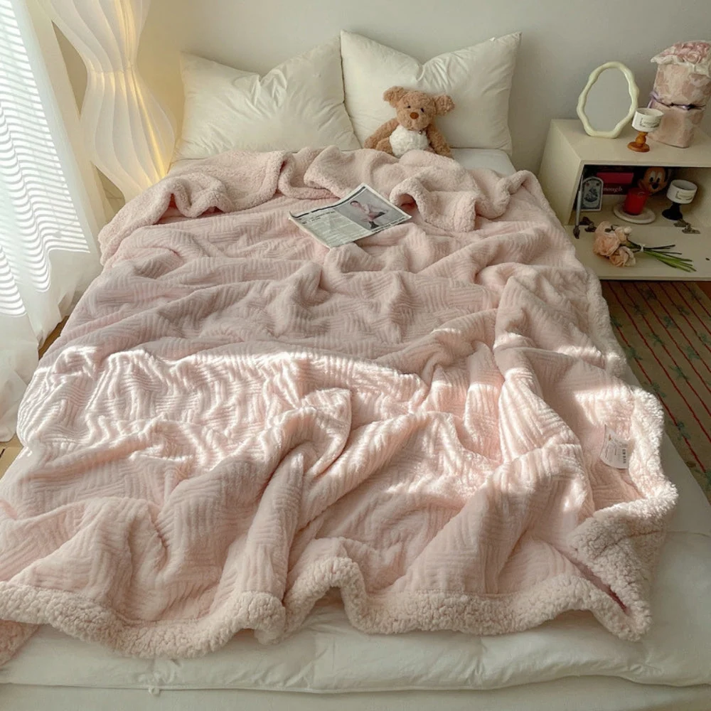 Throw Blanket Rabbit Plush Reversible Machine Washable - Image 7