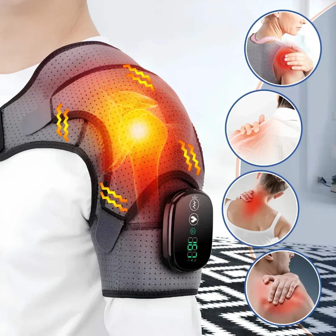 Vibrating Massage Heated Shoulder Support Brace - Image 3