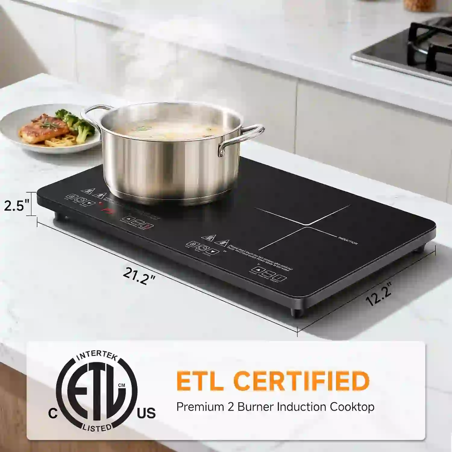 AMZCHEF Portable Double Induction Cooktop 2 Burner Electric Cooktop For House 3
