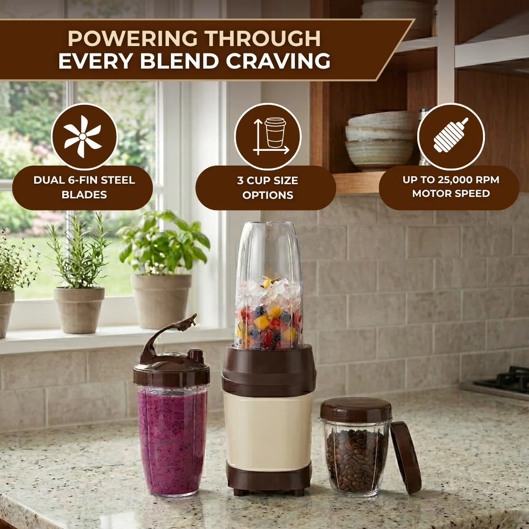 Food Prep and Smoothie Blender 1200W Ice Crushing, 3 Cups Portable