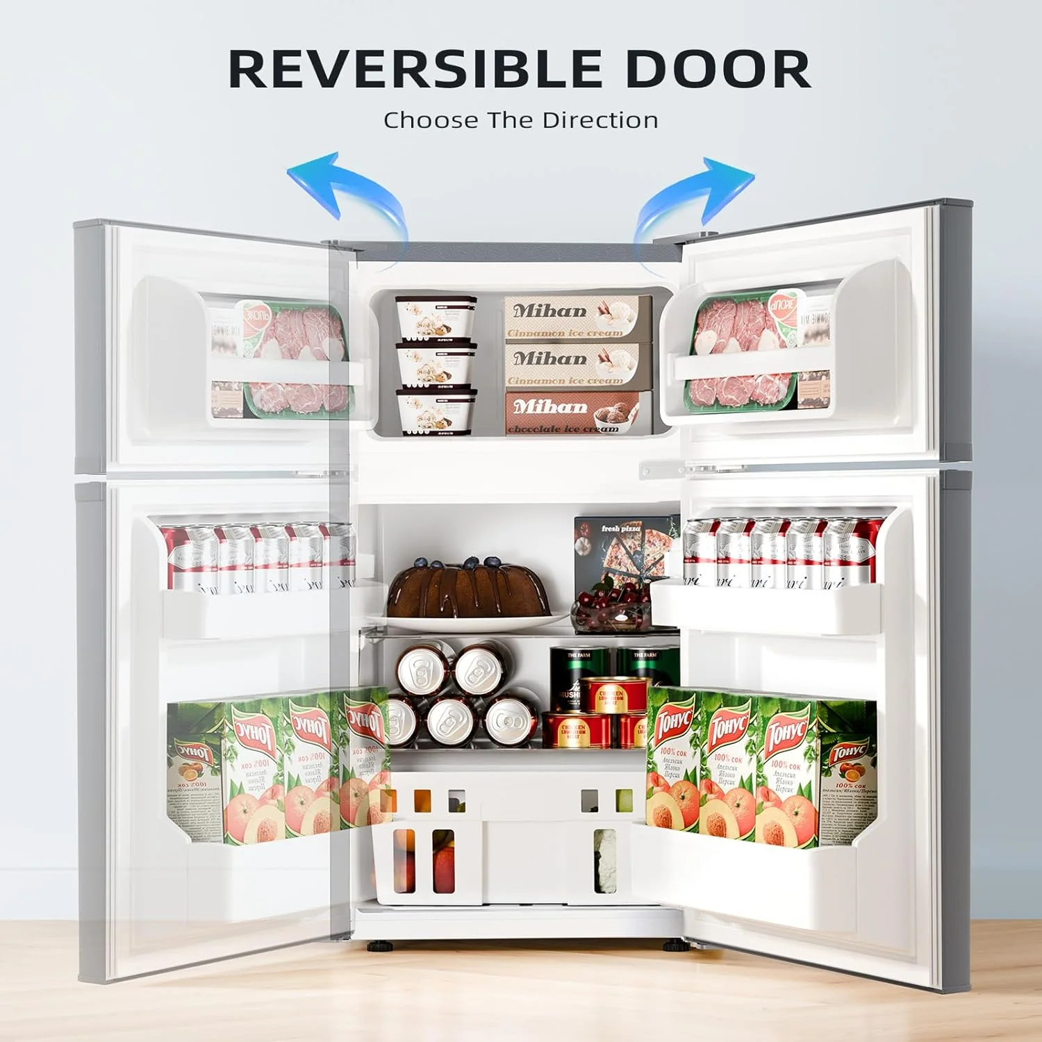 Kismile Mini Fridge 3.1Cu.Ft Compact Refrigerator 2-Doors Freezer - Image 17
