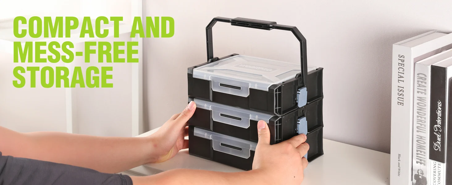 Stackable plastic storage bins with innovation and quality, high-quality clear drawers, secure and durable organization