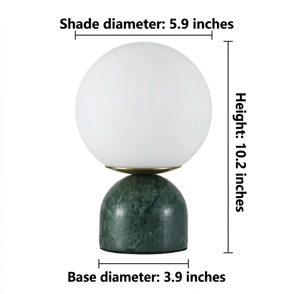 Marble Table Lamp with Round Shade - Image 6