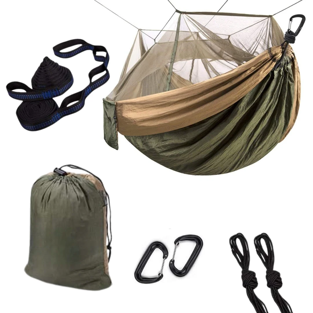 Outdoor Hanging Hammock with Mesh Netting, 78"x118 - Image 2