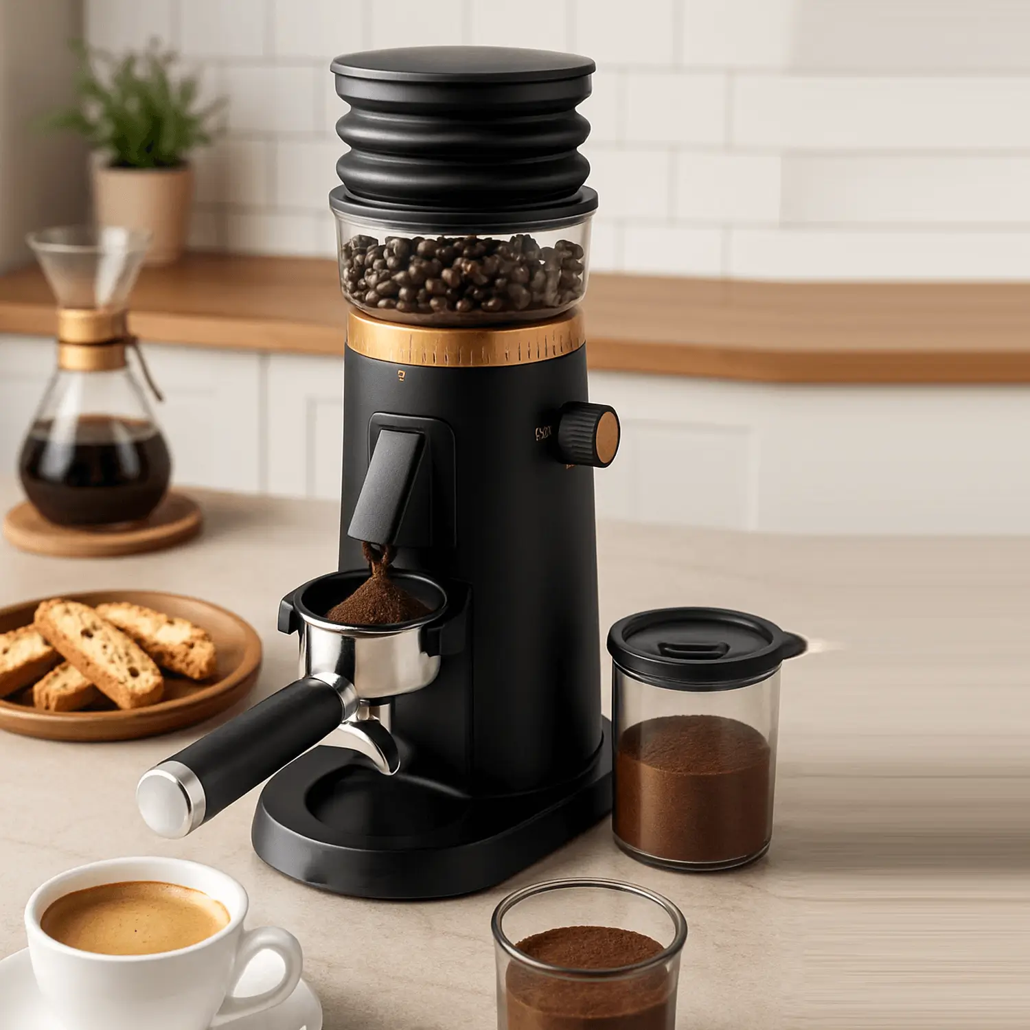 AMZCHEF Precision Burr Coffee Grinder | 75 Grind Settings 4