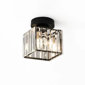 Ceiling Lamp Faceted Glass Shade & Matte Metal Base