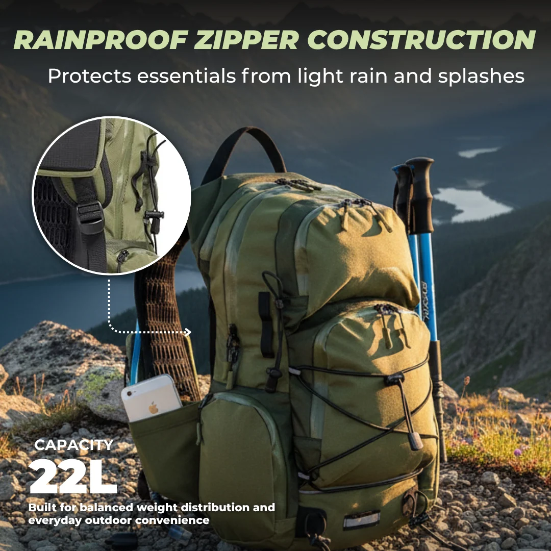 Waterproof 22L Hydration Backpack with 2L Bladder for Hiking