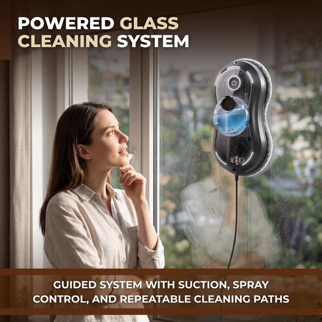 Automatic Window Cleaning Robot 5600Pa with Spray and Remote