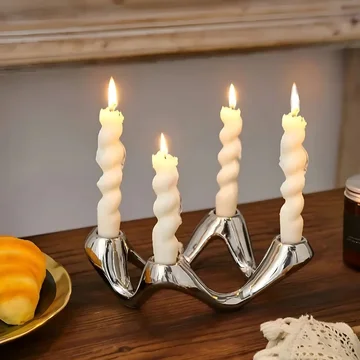 Candle Holder Ceramic Sculptural Accent
