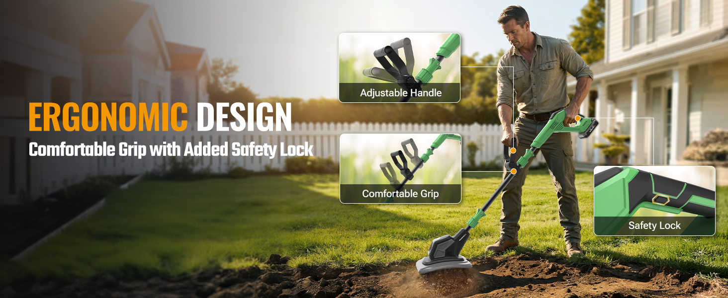 20V Cordless Tiller Cultivator