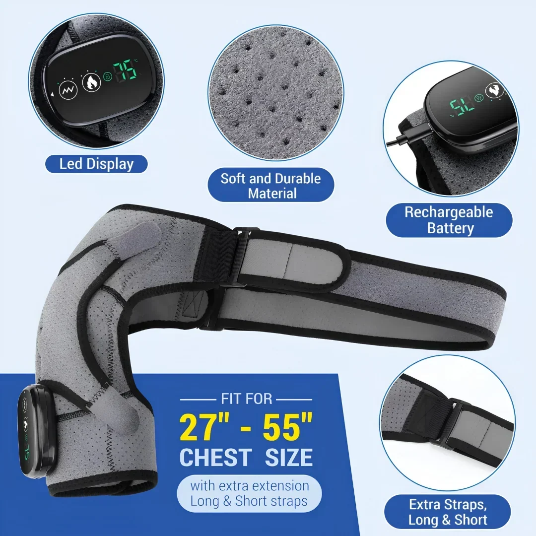 Vibrating Massage Heated Shoulder Support Brace - Image 5