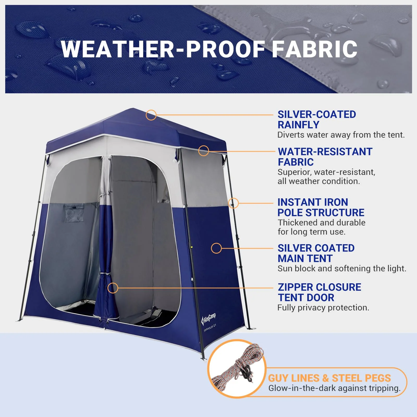 KingCamp MARASUSA Q Double-Room Shower Tent
