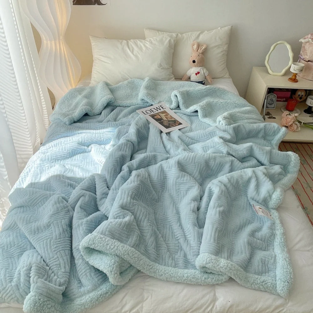 Throw Blanket Rabbit Plush Reversible Machine Washable - Image 5