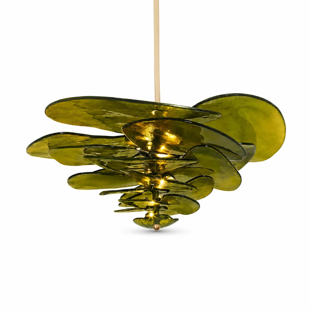 Hand-Cut Glass Copper-Finish Tiered Chandelier (Integrated Lights) - Image 19