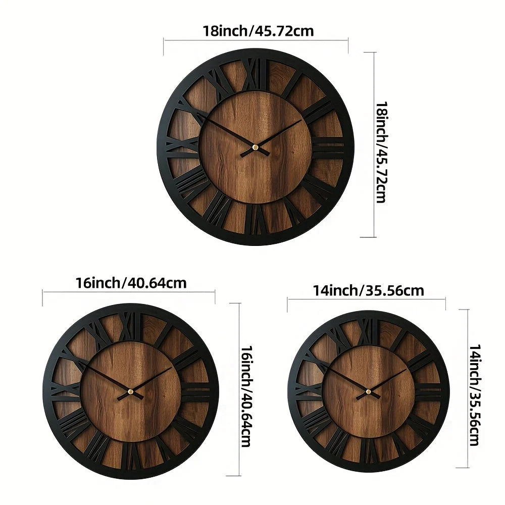 Rustic Elegance Wall Clock with Roman Numerals - Image 4