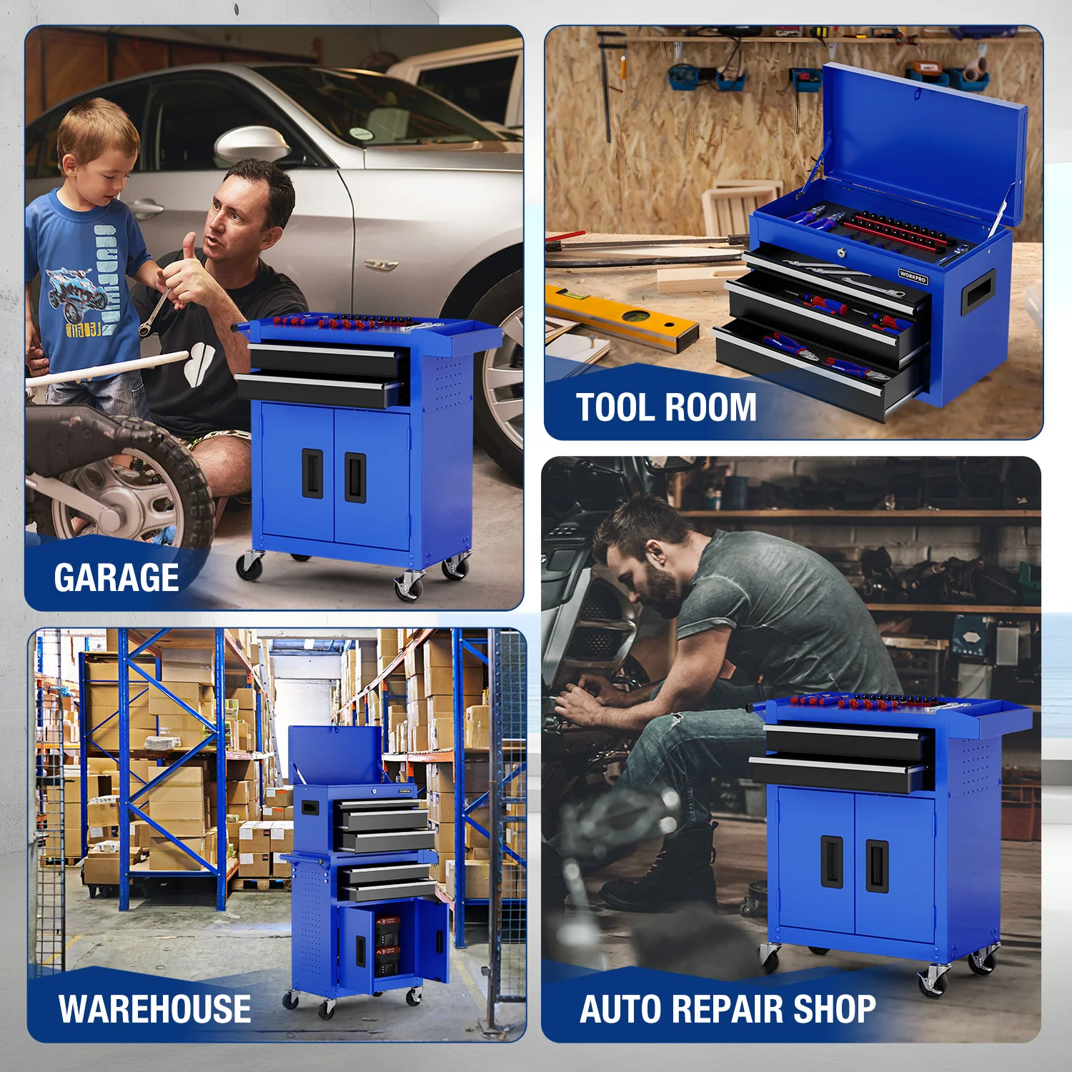 WORKPRO 20 inch 5-Drawer Rolling Tool Chest - Image 6