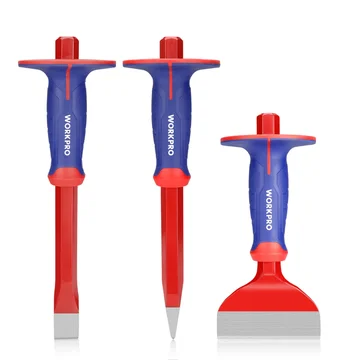 WORKPRO 3PCS Masonry Chisel Set, Stone Concrete Rock Chisel with Hand Guard
