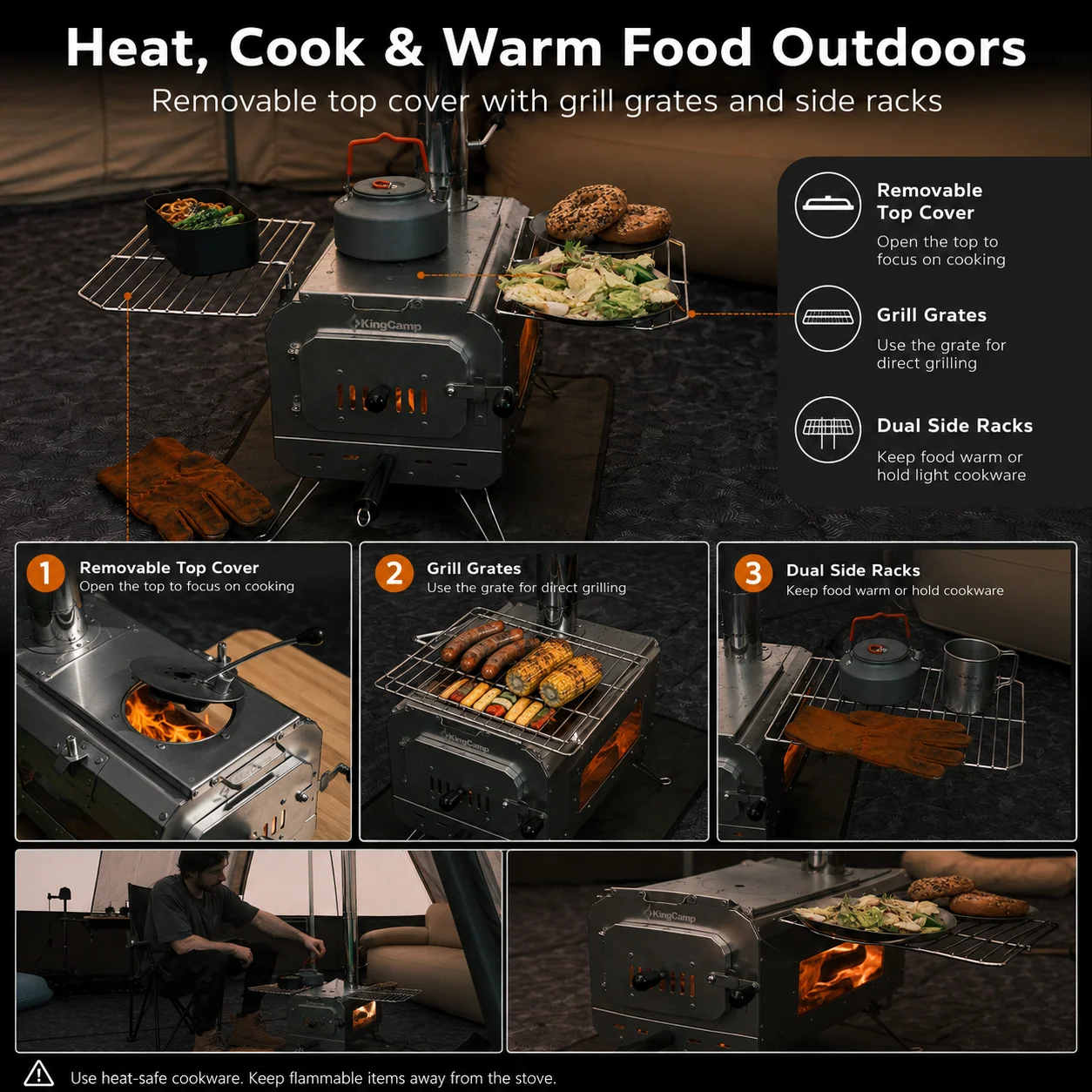 KingCamp Surefire Camping Wood Tent Stove (Size L)