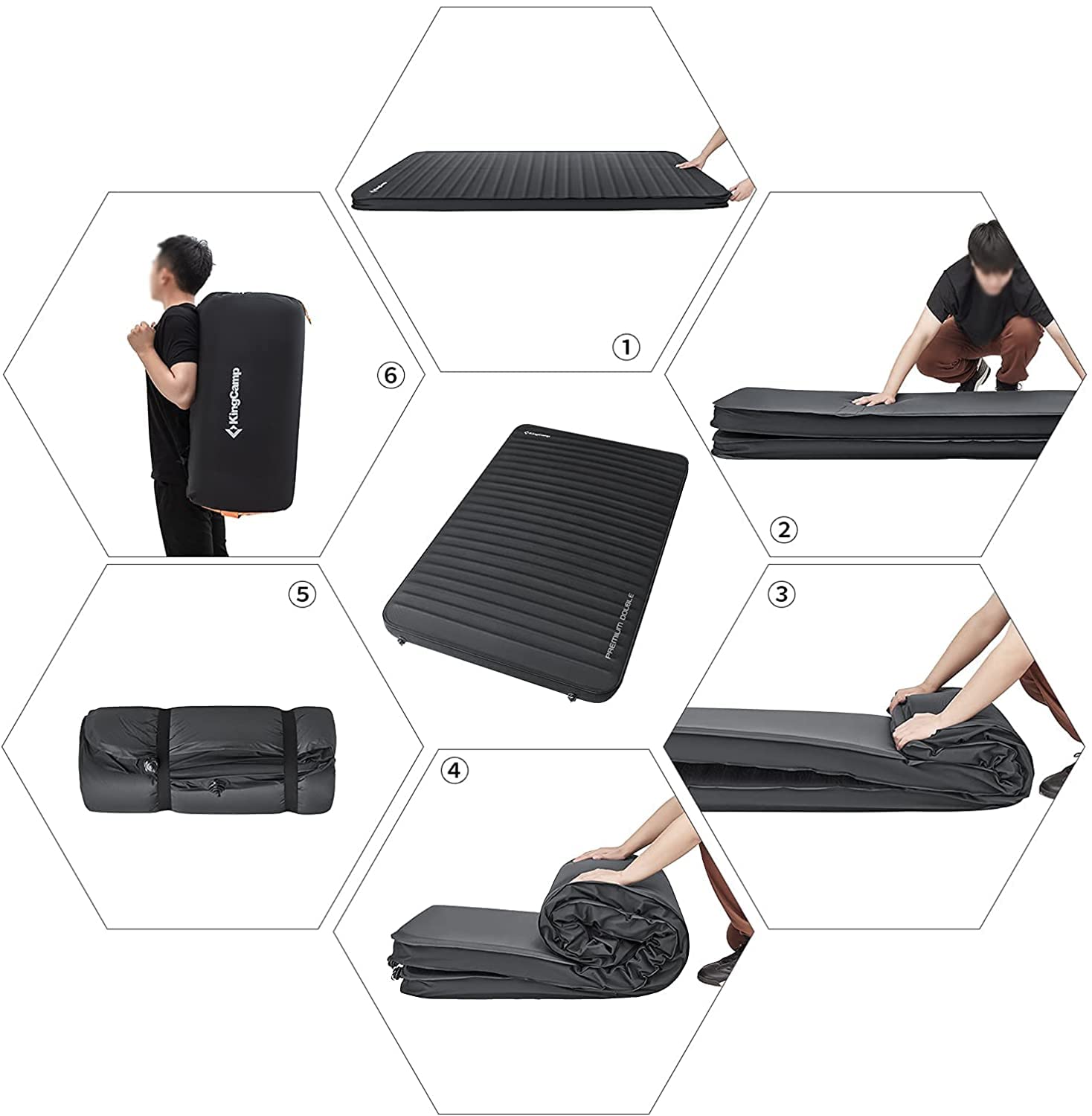 KingCamp PREMIUM Self Inflating Foam Sleeping Pad Double/Single