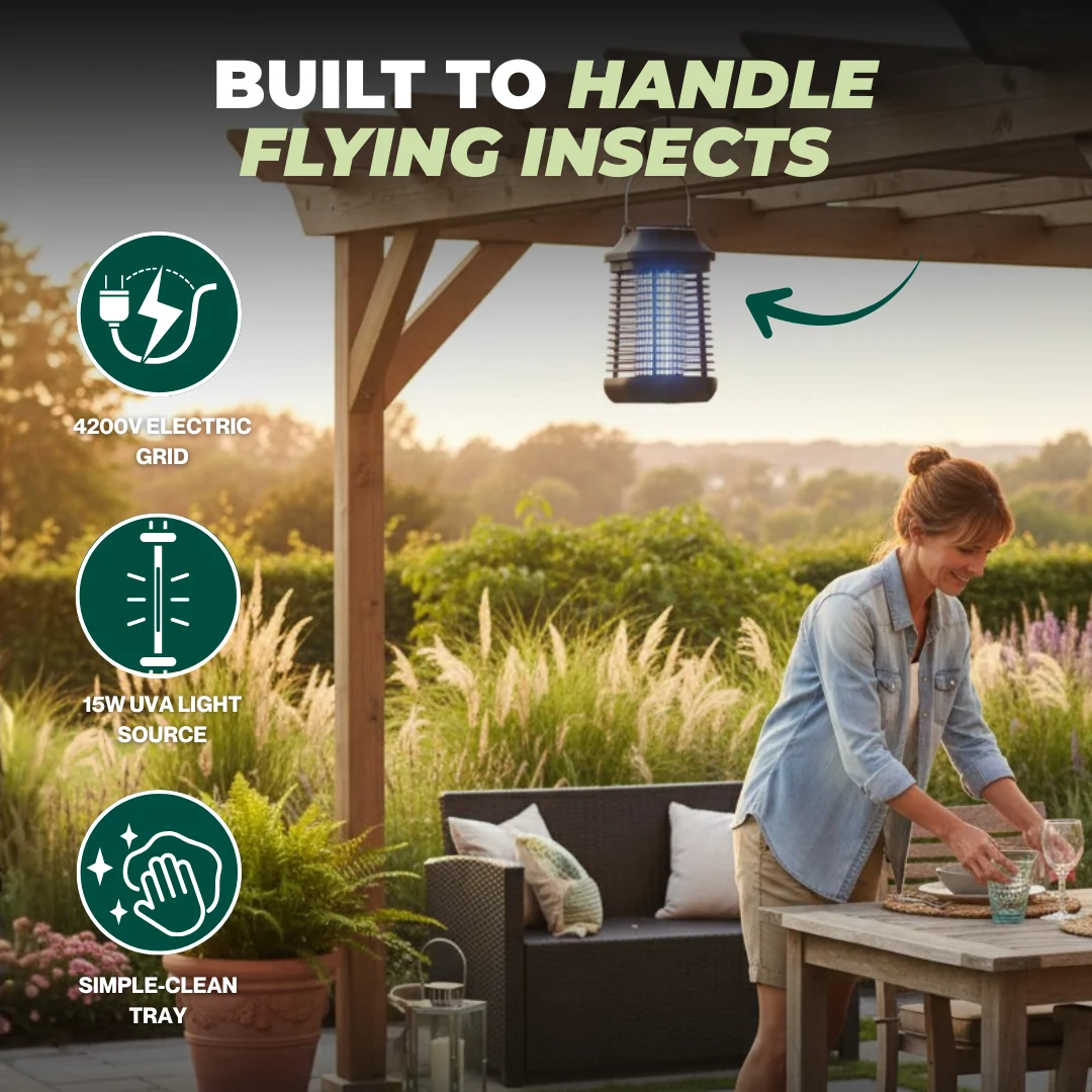 Bug Zapper 4200V Electric Insect Trap Lamp for Indoor Outdoor Use