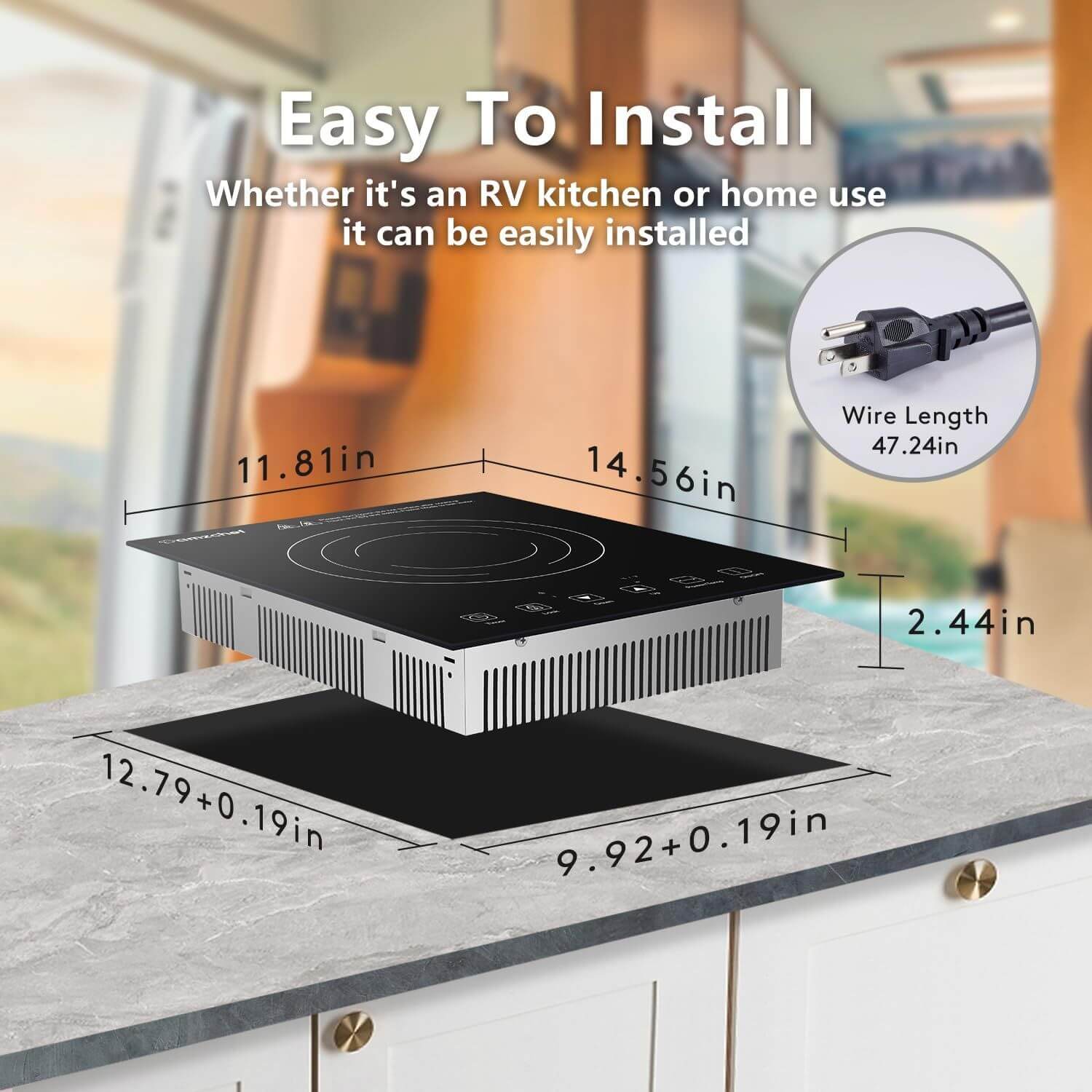AMZCHEF Induction Cooktop Portable 1800W for RV 4