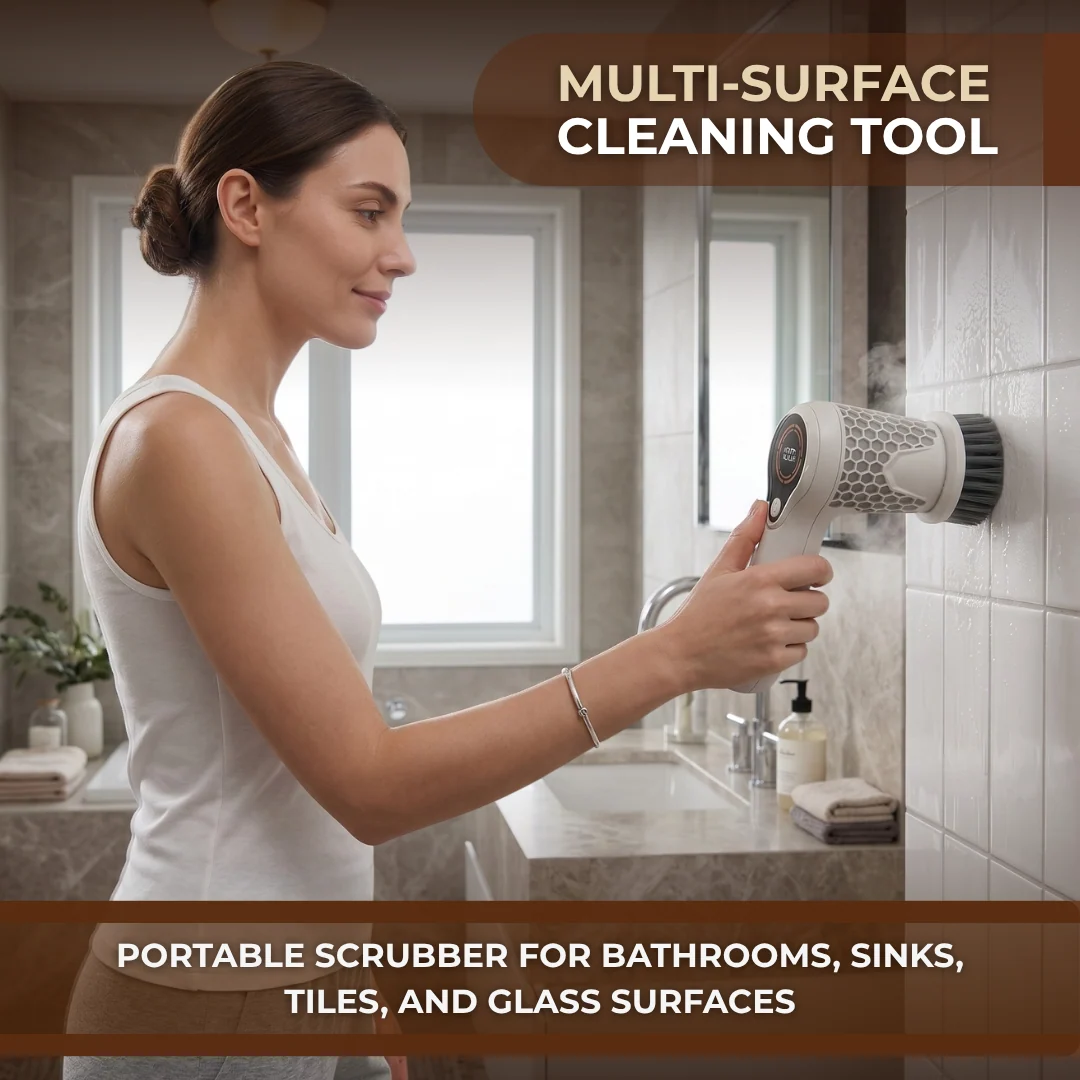 Cordless Electric Spin Scrubber with Brush Heads and 2 Speeds
