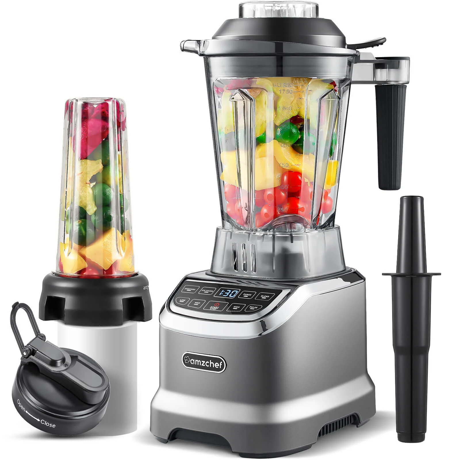 AMZCHEF ZM5003 Smoothie Countertop High-Speed Blender 1800W 2
