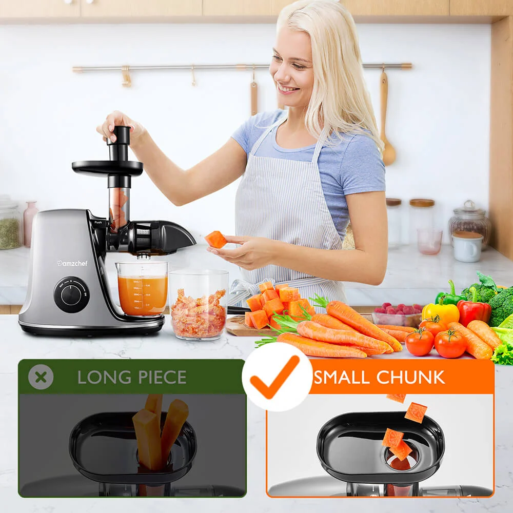 AMZCHEF Cold Press Slow Masticating Juicer High Juice Yield for Fruites and Vegetables 2