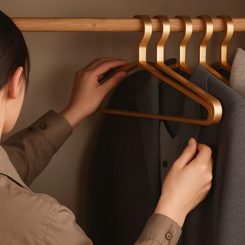 Clothes Hangers Slim Aluminum Alloy Non-Slip Sturdy Frame