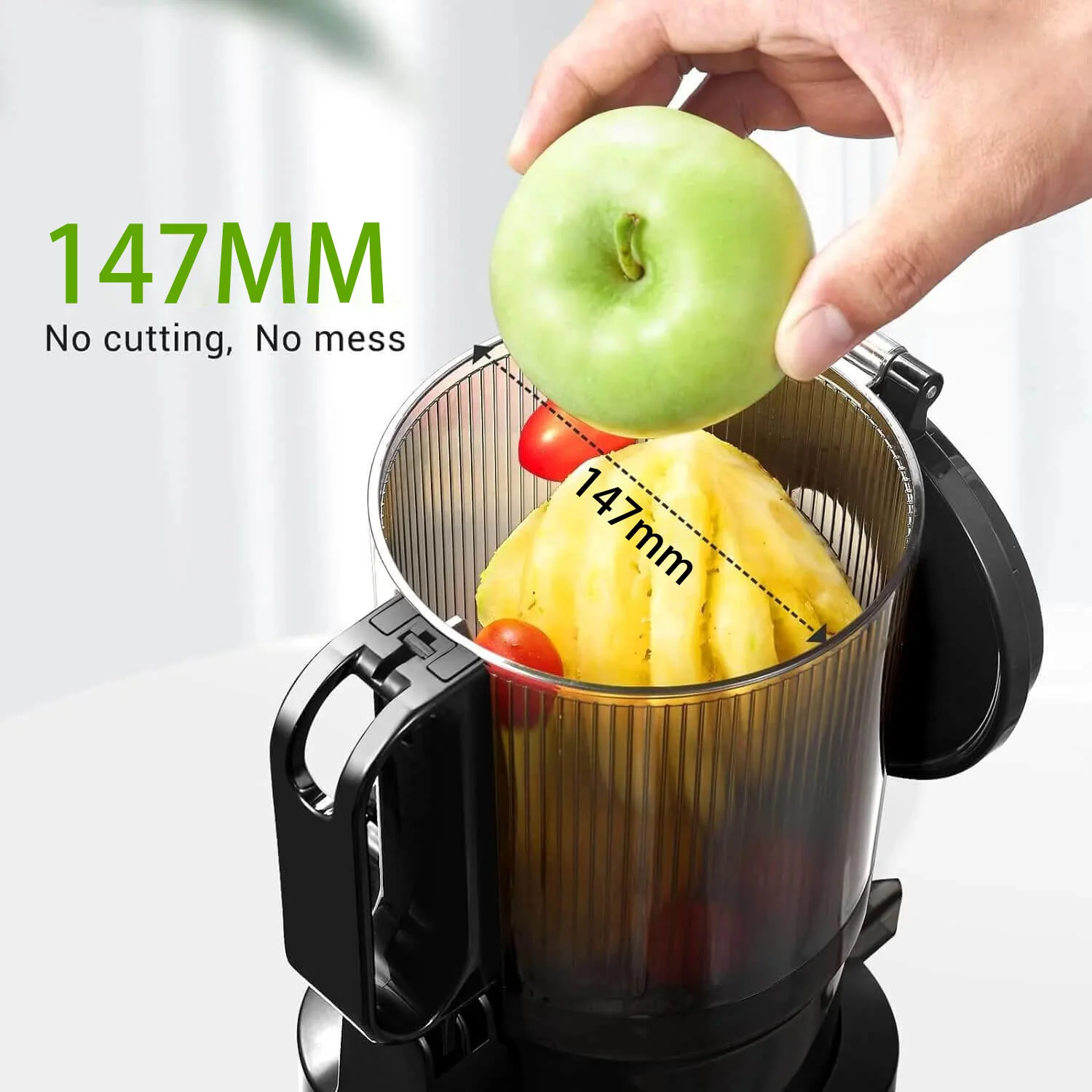AMZCHEF Masticating Juicer Feeding with 5.8‘’ Large Auger 2