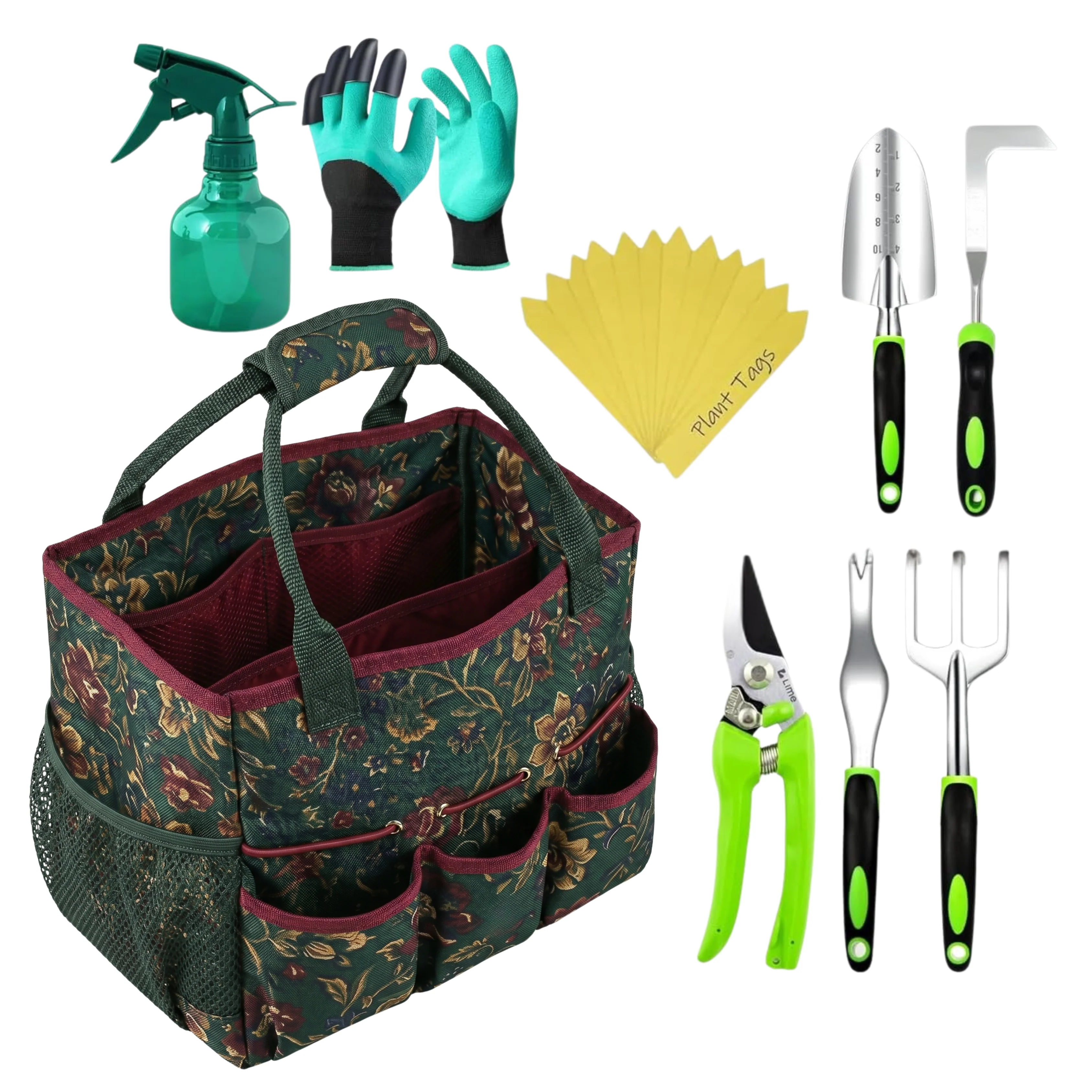 Garden Tools Kit with Storage Bag, Plant Labels, Gloves, and Spray Bottle - Image 2