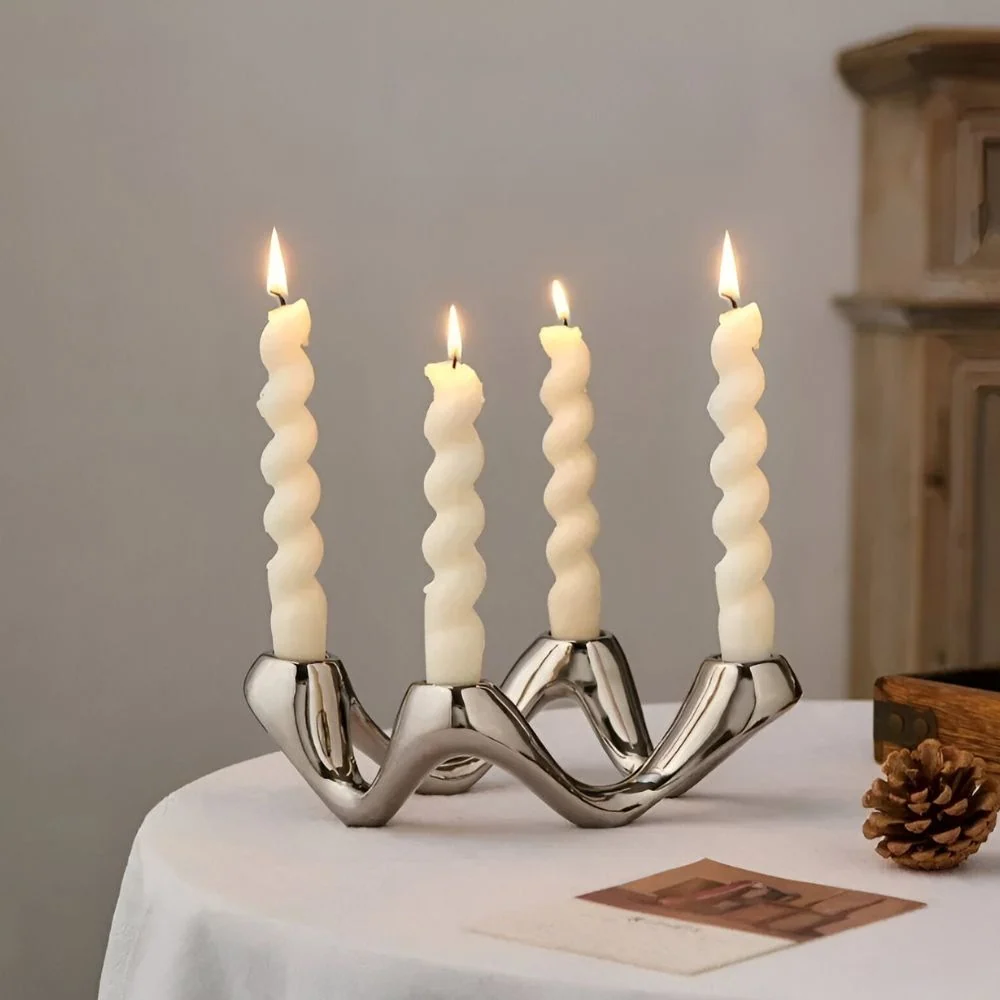 Candle Holder Ceramic Sculptural Accent - Image 2