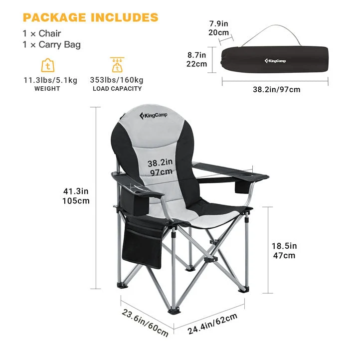 KingCamp Lumbar Support Oversized Camping Chair - Image 16