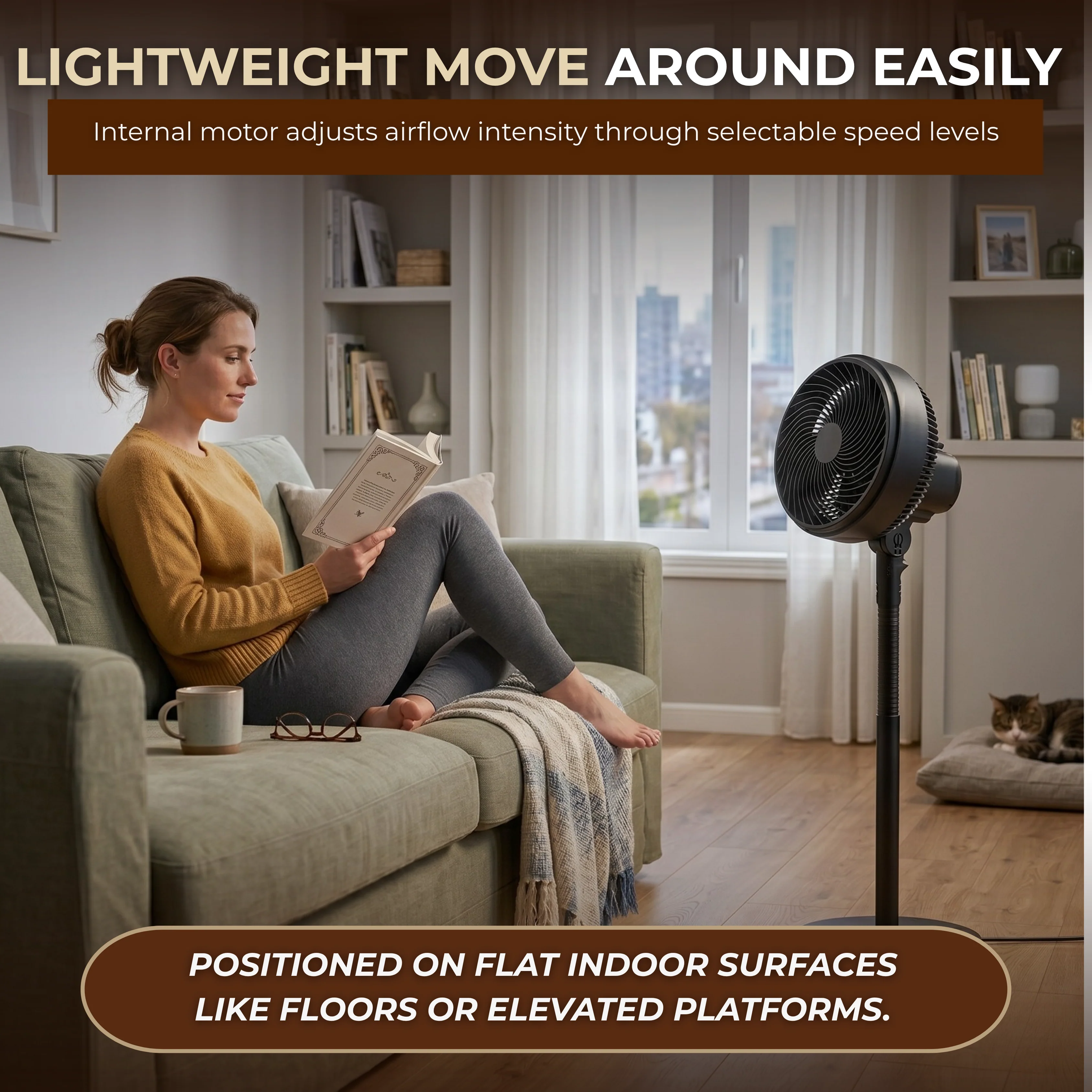 Pedestal Air Circulator Fan with Oscillation and 3 Speed Settings