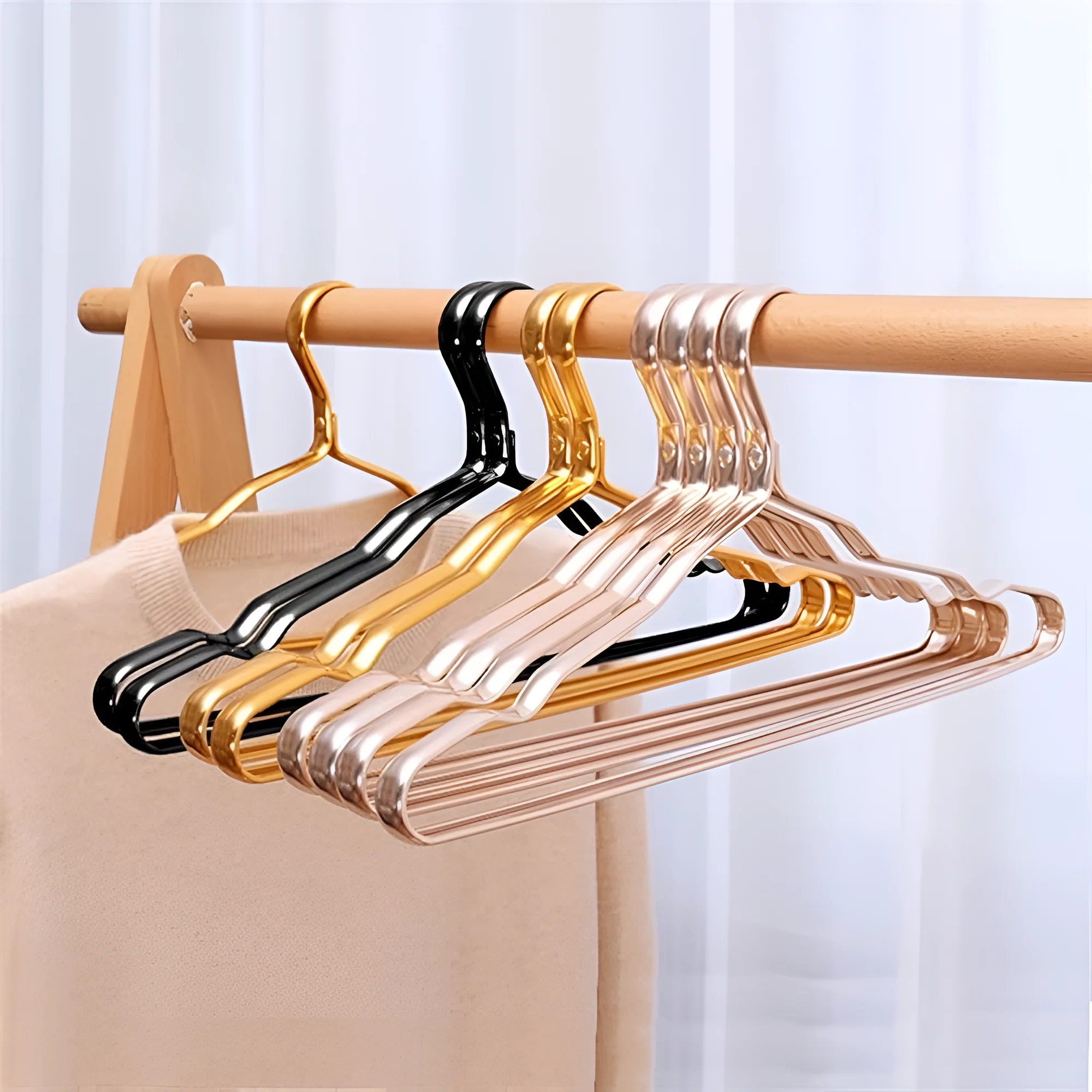 Clothing Hangers Aluminum Nonslip Rustproof Pack Of 10