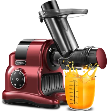 AMZCHEF 5-in-1 Inovative Cold Press Slow Juicer ZM1517 Red