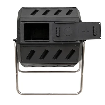 Dual Chamber Rotating Compost Bin 140L with Octagonal Steel Frame