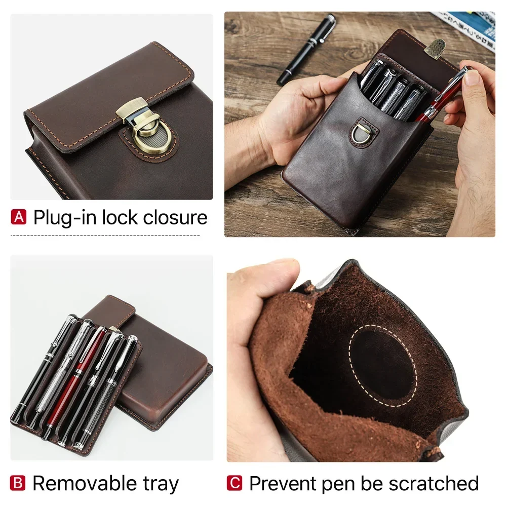 Leather Pen Holder – Handcrafted Cowhide Design - Image 6