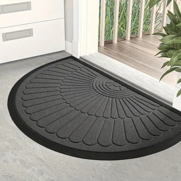 Door Mat Half-Circle Polyester Non-Slip Backing