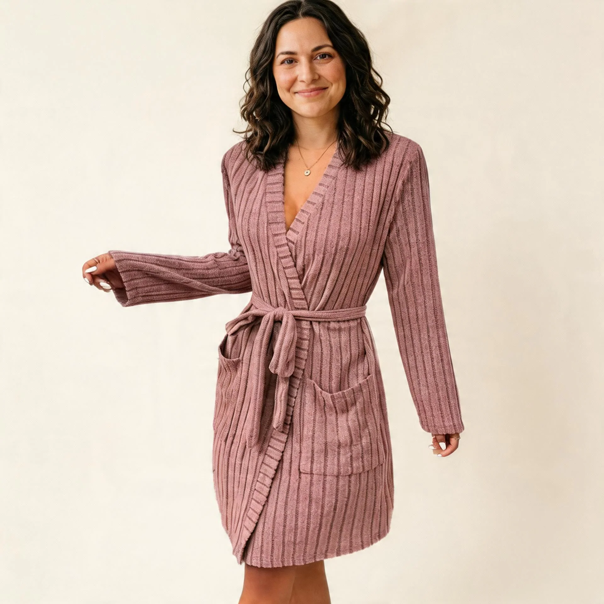 Soft Textured Bathrobe for Comfort - Image 4