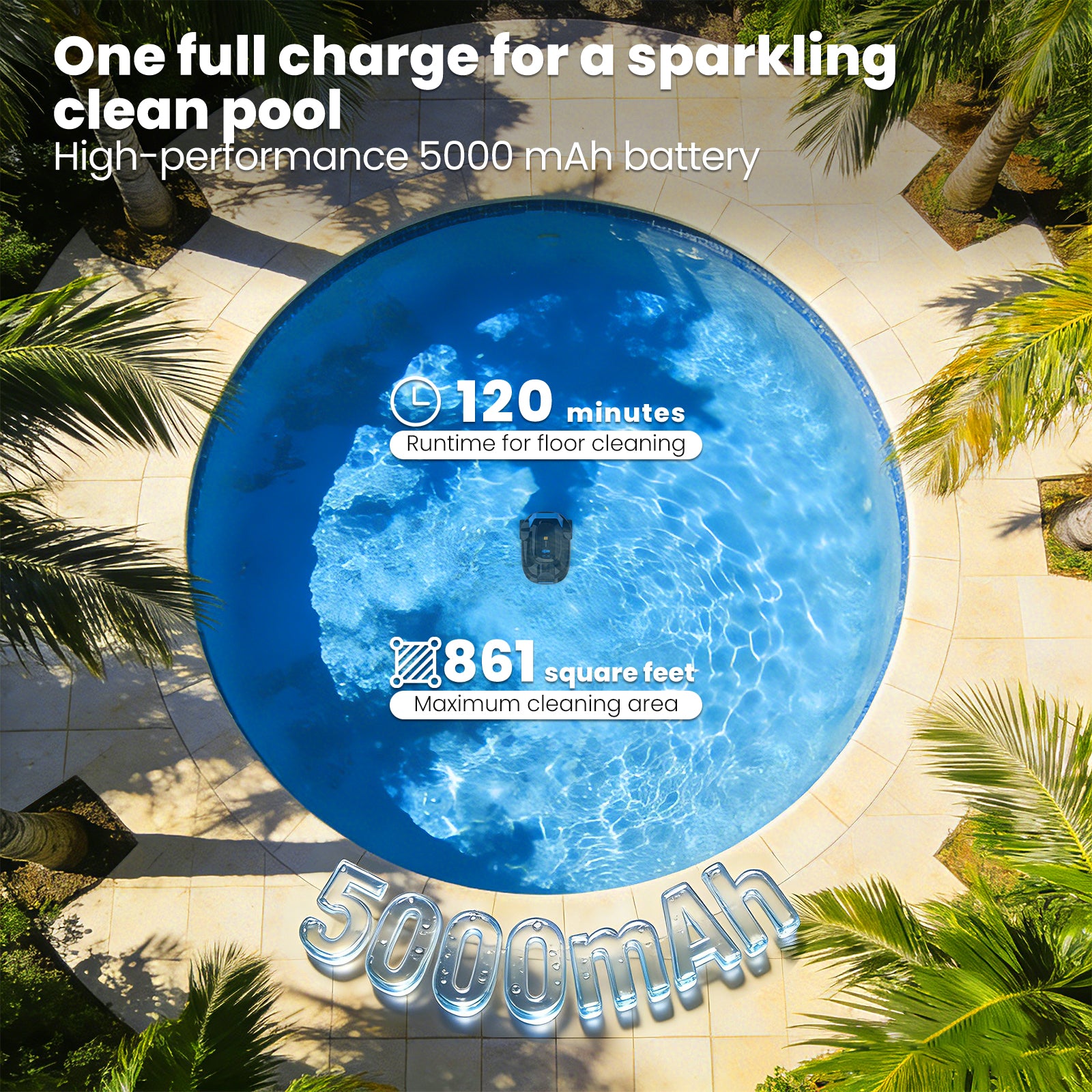 AIRROBO CP02 Cordless Robotic Pool Cleaner | 120-Min Runtime - Image 4