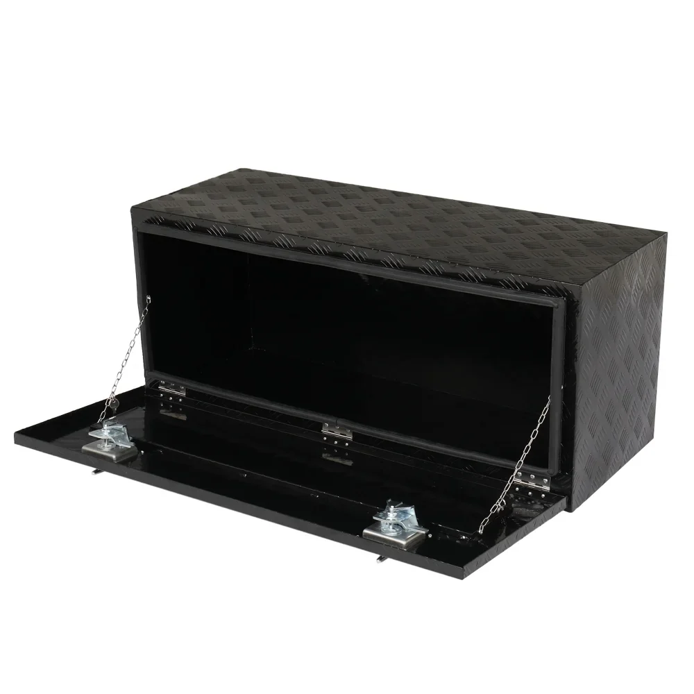 IVV Aluminum Truck Trailer Tool Box Pickup Underbody Truck Bed Storage Toolbox RV Trailer Organizer with T-Handle Latch Dual Lock Keys - Black, 42"L x 18"W x 17"H - Image 5