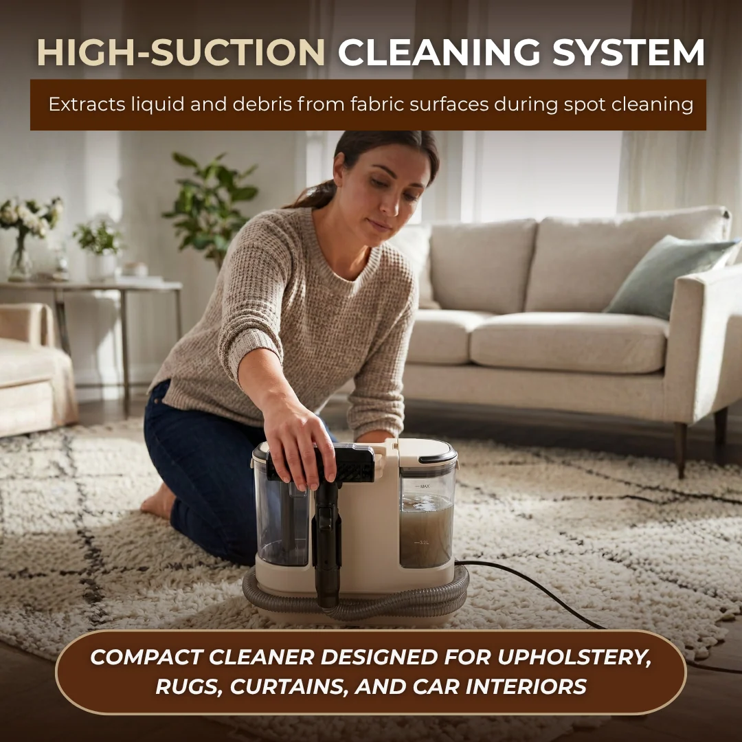 21Kpa Portable Upholstery Cleaner with Dual Water Tank System