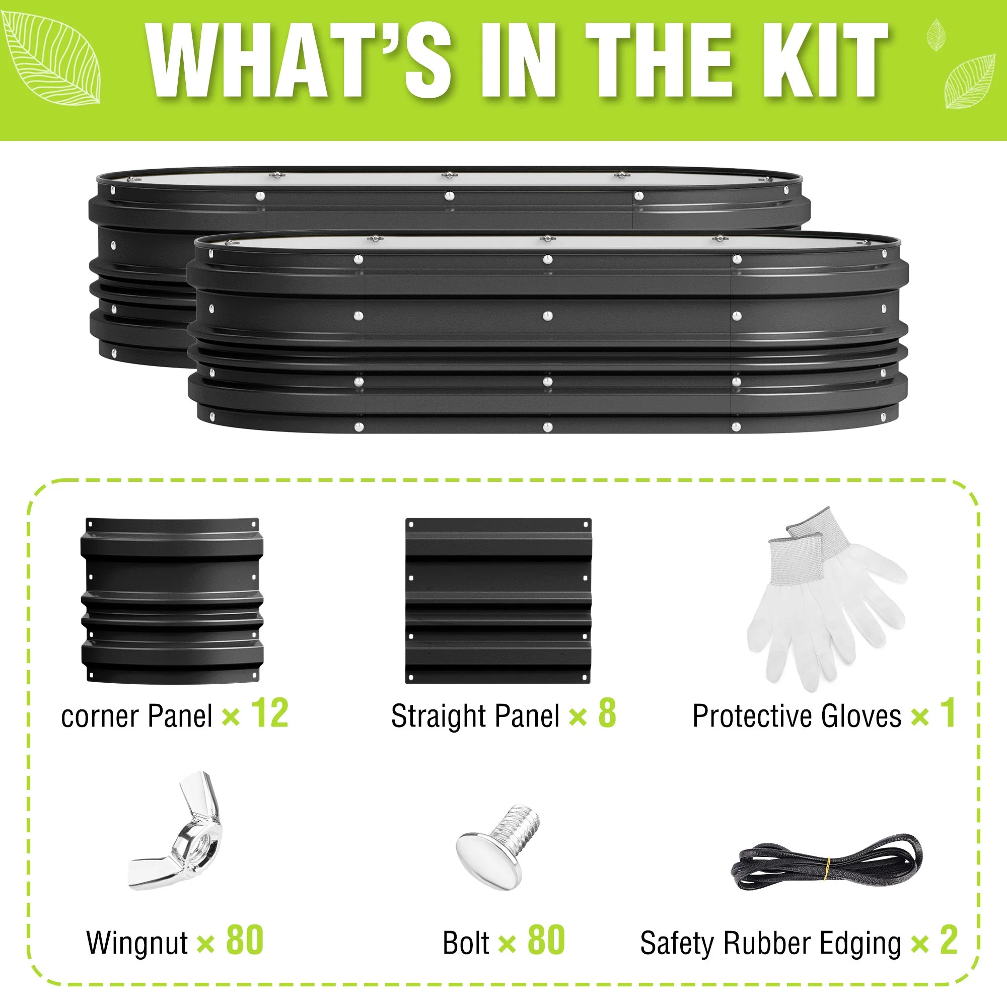 WORKPRO 4x2x1ft Galvanized Raised Garden Bed Set, Rust & Corrosion Protection, Easy Assembly, Safe Edge, Ideal for Vegetables & Flowers, Black, 2 Pcs - Image 12