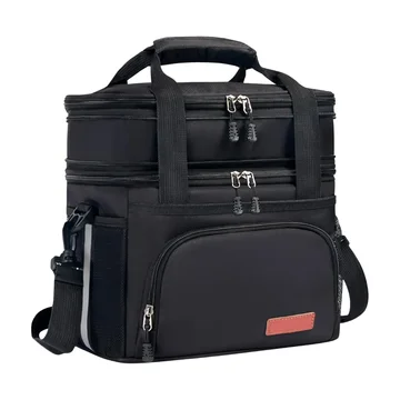 Insulated 16L Lunch Tote with Dual Sections and Adjustable Shoulder Strap