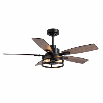 Ceiling Fan Modern Black Remote Control Reversible Blades