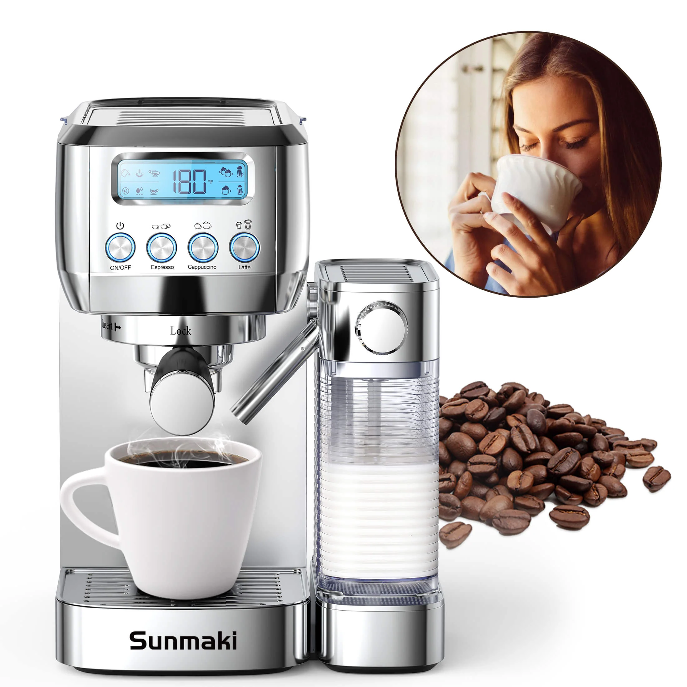 AMZCHEF 20 Bar Pressure Espresso Coffee Maker for home 3