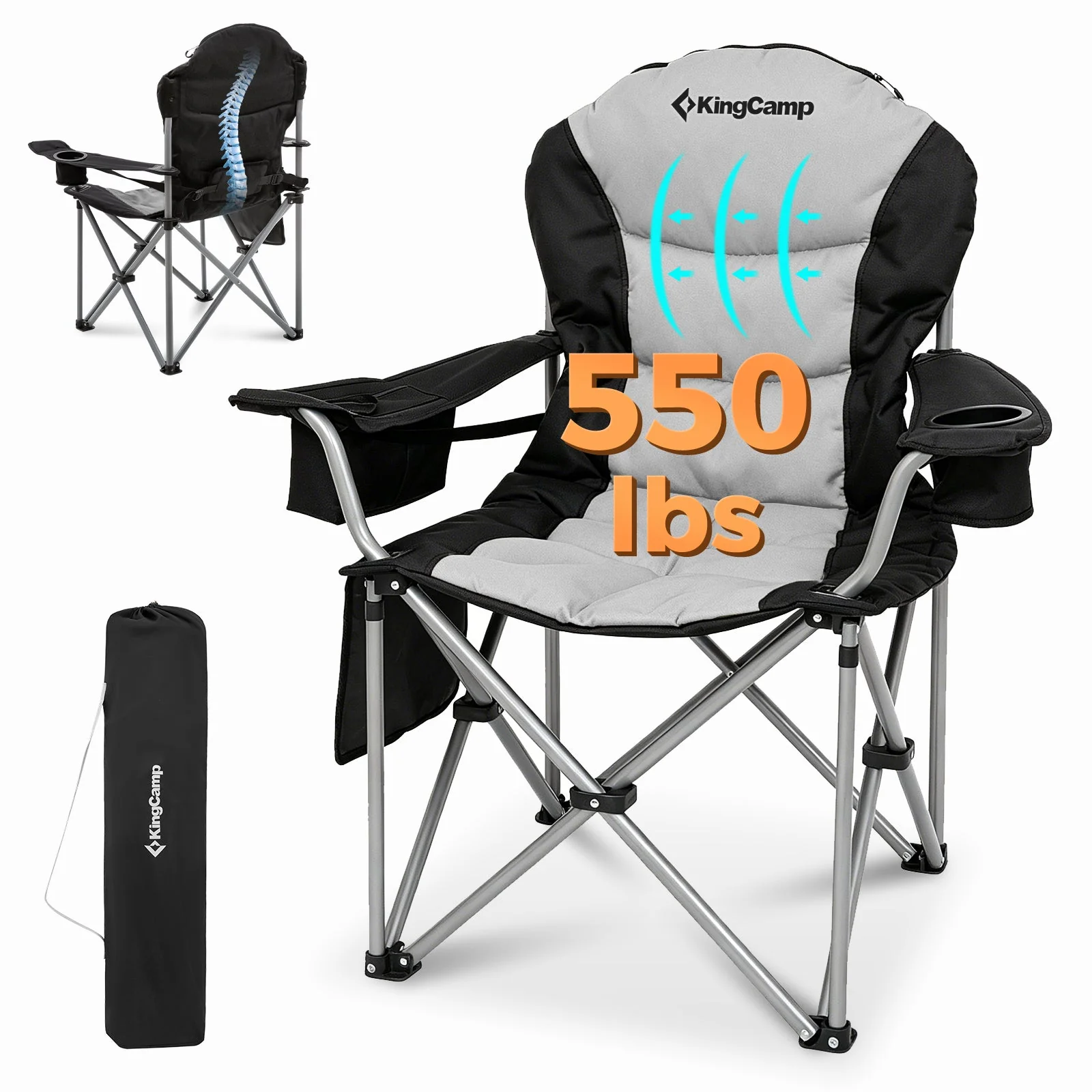 KingCamp Lumbar Support Oversized Camping Chair - Image 59