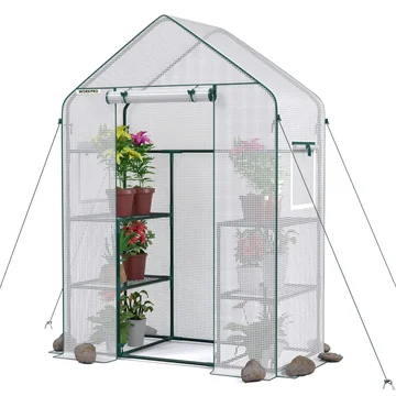 WORKPRO 56" L X 28" W X 77" H 3 Tier 4 Shelves Portable Mini Walk-in Greenhouse