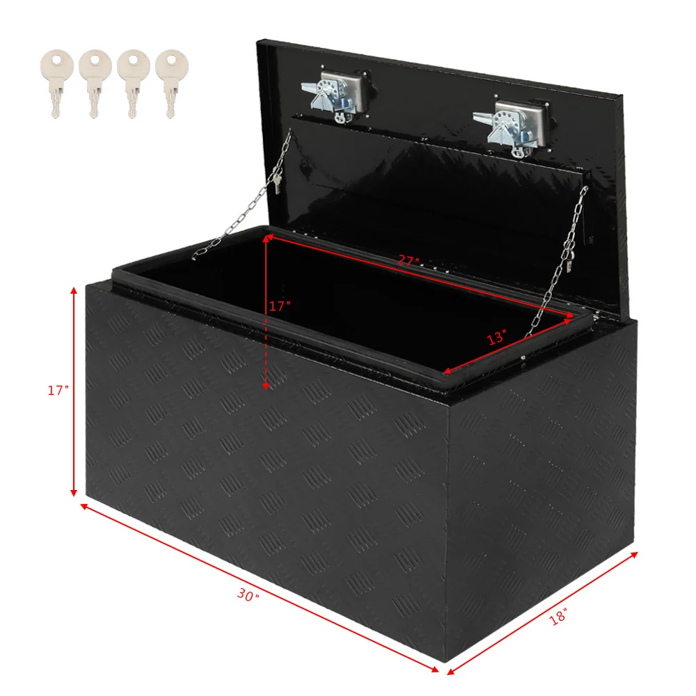 IVV Aluminum Truck Trailer Tool Box Pickup Underbody Truck Bed Storage Toolbox RV Trailer Organizer with T-Handle Latch Dual Lock Keys - Black, 42"L x 18"W x 17"H - Image 24